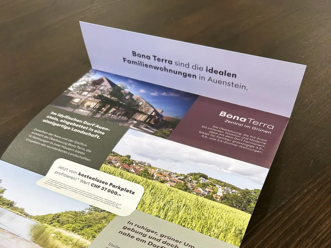 Zentral positioniert.